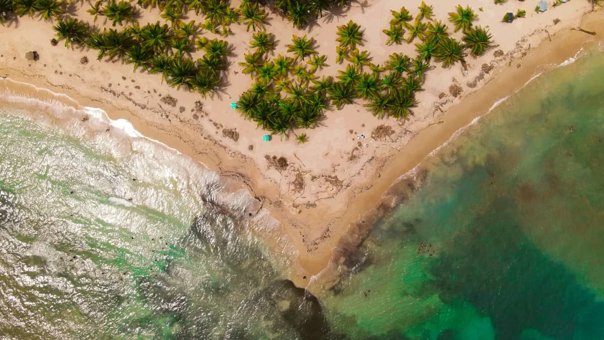 A spectacular view from the Dominican Republic sky at Juan Dolio beach.